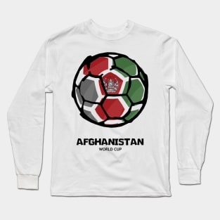 Afghanistan Football Country Flag Long Sleeve T-Shirt